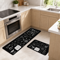 WEICH 2 in 1 Kitchen Floor Mat Water-Absorbent Non-Slip Mat Kitchen Mats Vintage Pattern Carpet | A2