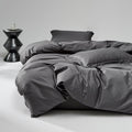 WEICH 1000TC Bedsheet Set | With Quilt Cover | 100% Combed Cotton | Soft Touch | Graphite Grey
