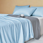 Weich 100% Nylon Fabric | Filled With Whole Feather Silk Cotton | Blue