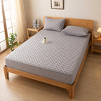 Weich Waterproof Quilted Mattress Protector | Deep Pocket Fitted Bed Cover | Soft & Breathable | White & Grey | Single / Super Single / Queen / King | Grey
