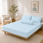 WEICH | 100% Waterproof | Bedsheet Mattress Protector & Pillow Protector | Breathable Waterproof Mattress Cover | Blue