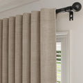 WEICH Luxury Blackout Curtains | Elegant Silk Linen Drapes | Cappuccino