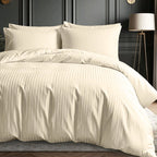 1200TC | Silky | Embossed Micro Satin | Bedsheet Set | Vanilla Cream