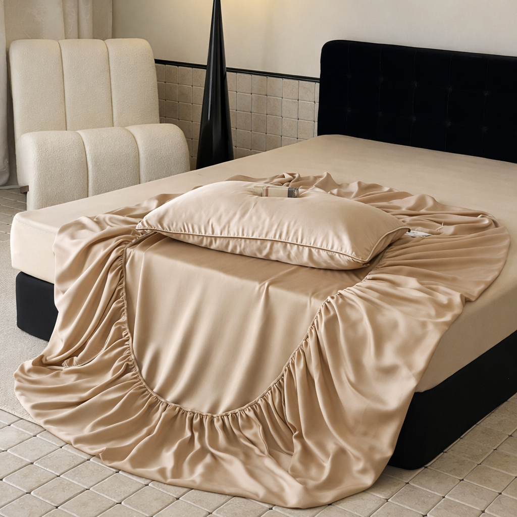 WEICH Luxury ICE Silk Bedsheet Set | Smooth Cooling | Brown