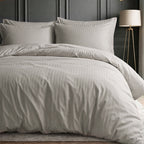 1200TC | Silky | Embossed Micro Satin | Bedsheet Set | Warm Ivory