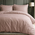 1200TC | Silky | Embossed Micro Satin | Bedsheet Set | Dusty Pink