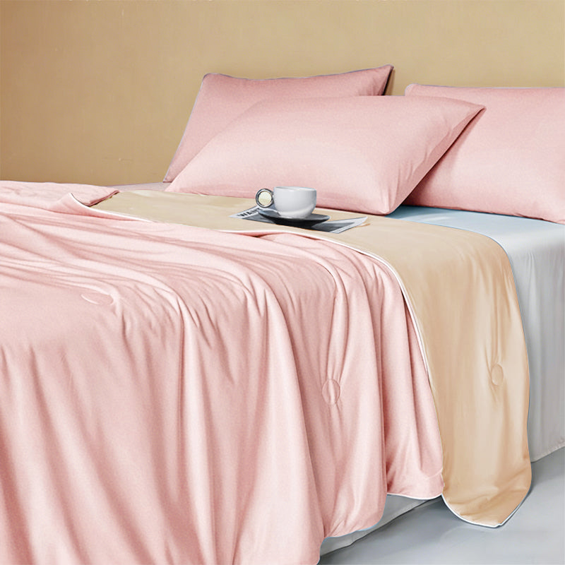 Weich 100% Nylon Fabric | Filled With Whole Feather Silk Cotton | Pink