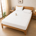 Weich Waterproof Quilted Mattress Protector | Deep Pocket Fitted Bed Cover | Soft & Breathable | White & Grey | Single / Super Single / Queen / King | White