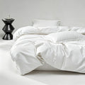 WEICH 1000TC Bedsheet Set | With Quilt Cover | 100% Combed Cotton | Soft Touch | Cream White