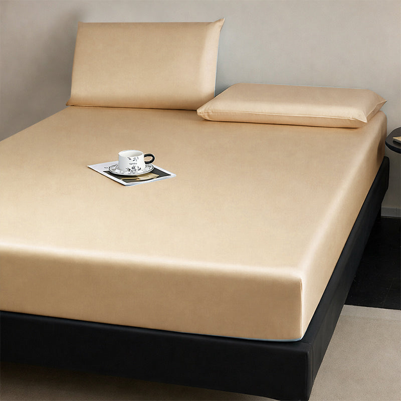 WEICH Luxury ICE Silk Bedsheet Set | Smooth Cooling | Brown