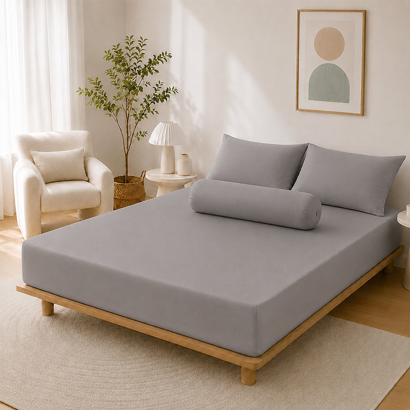 WEICH | 100% Waterproof | Bedsheet Mattress Protector &amp; Pillow Protector | Breathable Waterproof Mattress Cover | Dark Grey