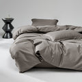 WEICH 1000TC Bedsheet Set | With Quilt Cover | 100% Combed Cotton | Soft Touch | Smoky Taupe