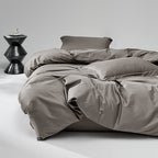 WEICH 1000TC Bedsheet Set | With Quilt Cover | 100% Combed Cotton | Soft Touch | Smoky Taupe