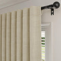 WEICH Luxury Blackout Curtains | Elegant Silk Linen Drapes | Cream White