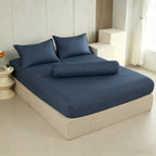 WEICH 890TC | Fitted Bedsheet Set | 100% Combed Cotton | Dark Blue