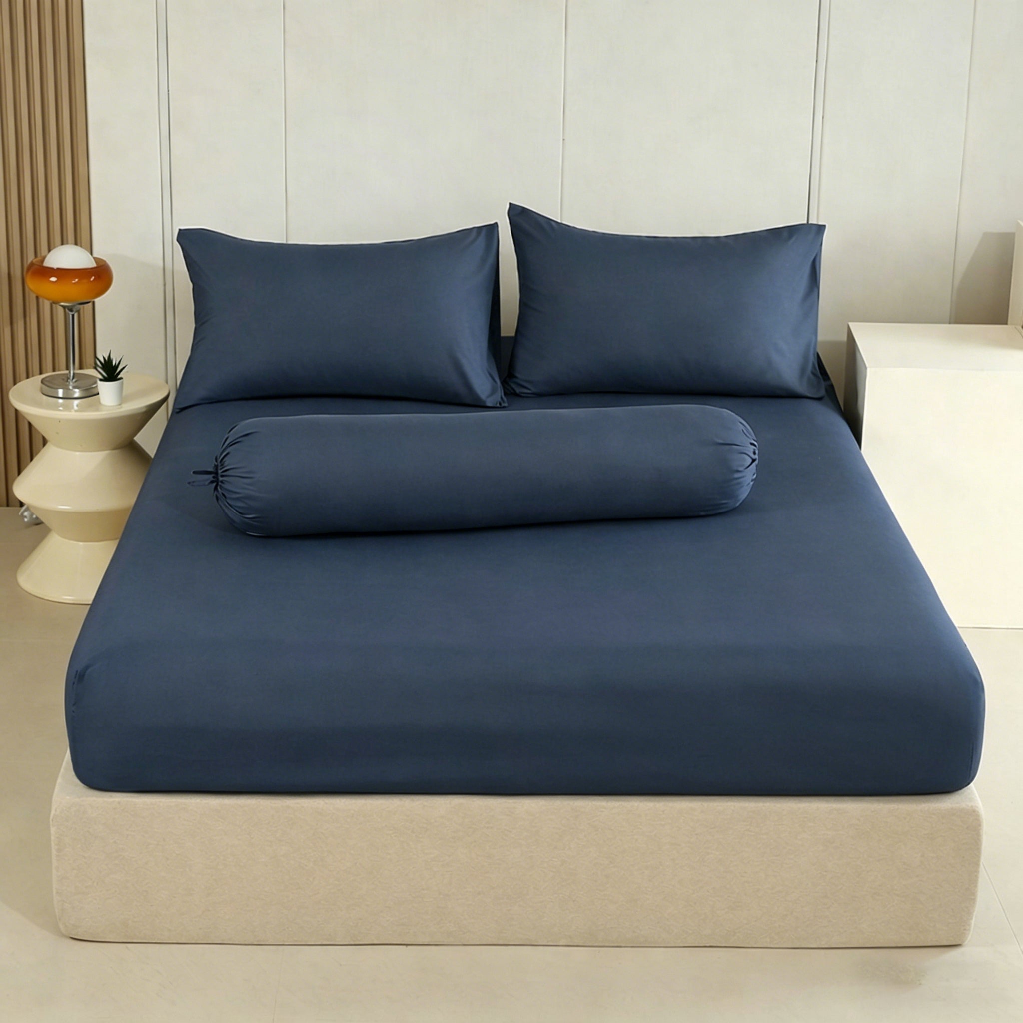 WEICH 890TC | Fitted Bedsheet Set | 100% Combed Cotton | Dark Blue