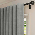 WEICH Luxury Blackout Curtains | Elegant Silk Linen Drapes | Linen Grey