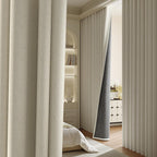WEICH Luxury Blackout Curtains | Elegant Silk Linen Drapes | Cappuccino