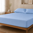 WEICH Ice Cooling Waterproof Fitted Sheet Mattress Protector | Soft Breathable Water Resistant Bedsheet Cover | Single Super Single Queen King | Blue