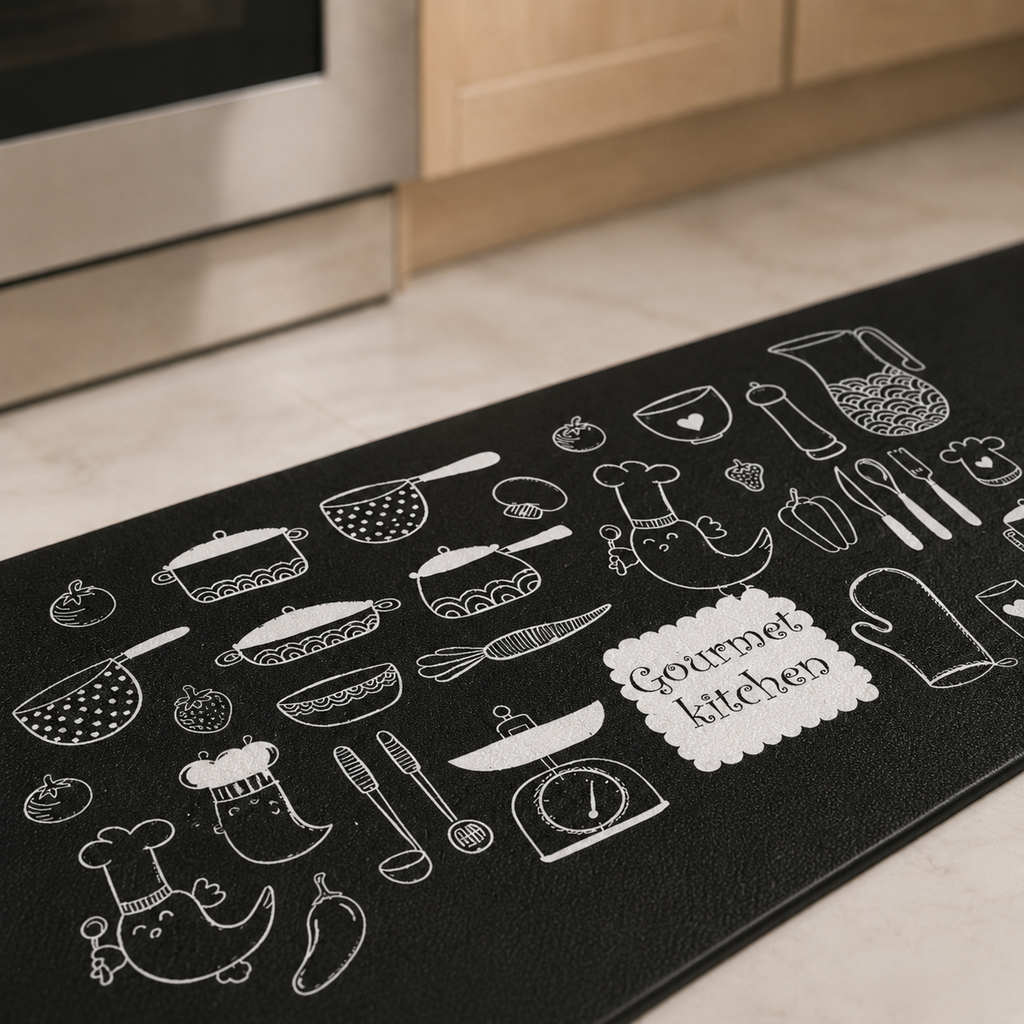 WEICH 2 in 1 Kitchen Floor Mat Water-Absorbent Non-Slip Mat Kitchen Mats Vintage Pattern Carpet | A2