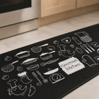 WEICH 2 in 1 Kitchen Floor Mat Water-Absorbent Non-Slip Mat Kitchen Mats Vintage Pattern Carpet | A2