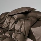 WEICH 1000TC Bedsheet Set | With Quilt Cover | 100% Combed Cotton | Soft Touch | Earth Coffee
