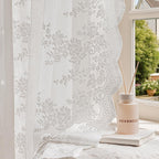 WEICH Premium Lace Sheer Curtains | Elegant Window Panels for Modern Living Spaces | Clean White