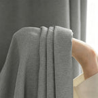 WEICH Luxury Blackout Curtains | Elegant Silk Linen Drapes | Linen Grey