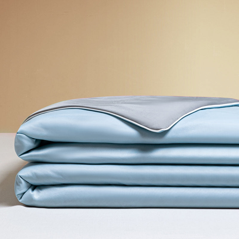 Weich 100% Nylon Fabric | Filled With Whole Feather Silk Cotton | Blue
