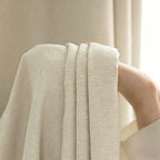 WEICH Luxury Blackout Curtains | Elegant Silk Linen Drapes | Cream White