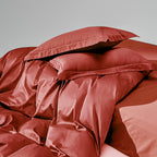 WEICH 1000TC Bedsheet Set | With Quilt Cover | 100% Combed Cotton | Soft Touch | Terracotta Red