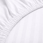 1200TC | Silky | Embossed Micro Satin | Bedsheet Set | Pure White