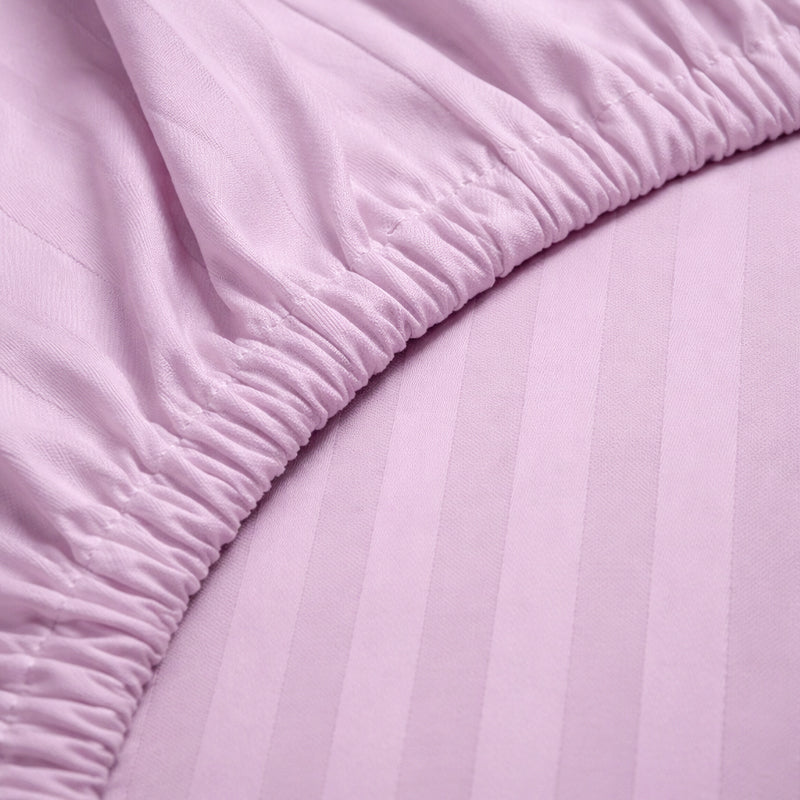 1200TC | Silky | Embossed Micro Satin | Bedsheet Set | Light Purple