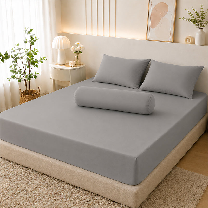 WEICH | 100% Waterproof | Bedsheet Mattress Protector &amp; Pillow Protector | Breathable Waterproof Mattress Cover | Dark Grey