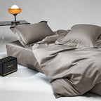 WEICH 1000TC Bedsheet Set | With Quilt Cover | 100% Combed Cotton | Soft Touch | Smoky Taupe