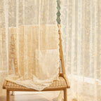 WEICH Premium Lace Sheer Curtains | Elegant Window Panels for Modern Living Spaces | Cream Apricot