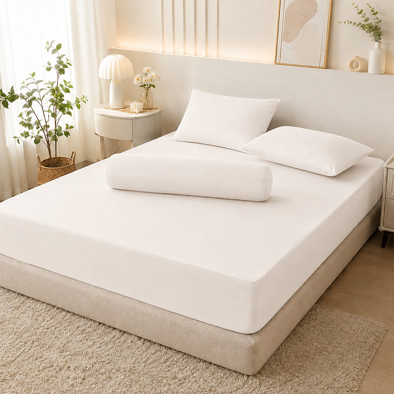 WEICH | 100% Waterproof | Bedsheet Mattress Protector &amp; Pillow Protector | Breathable Waterproof Mattress Cover | White