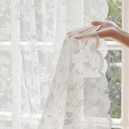 WEICH Premium Lace Sheer Curtains | Elegant Window Panels for Modern Living Spaces | Clean White