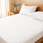 Weich Waterproof Quilted Mattress Protector | Deep Pocket Fitted Bed Cover | Soft & Breathable | White & Grey | Single / Super Single / Queen / King | White