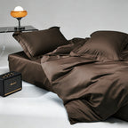 WEICH 1000TC Bedsheet Set | With Quilt Cover | 100% Combed Cotton | Soft Touch | Earth Coffee