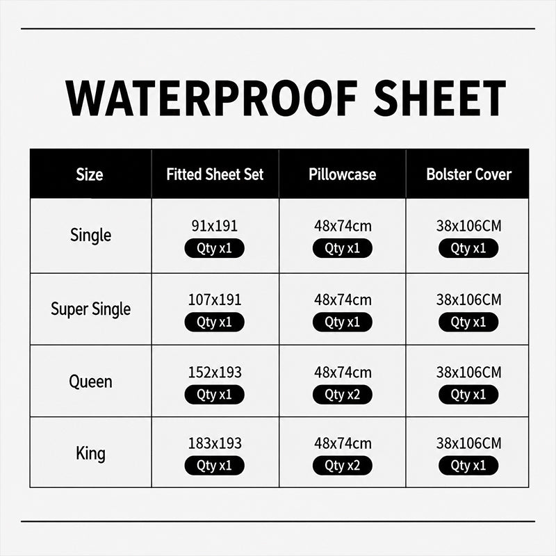 WEICH | 100% Waterproof | Bedsheet Mattress Protector &amp; Pillow Protector | Breathable Waterproof Mattress Cover | White