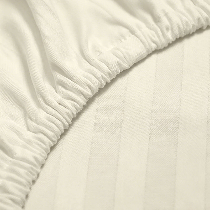 1200TC | Silky | Embossed Micro Satin | Bedsheet Set | Vanilla Cream