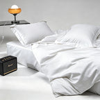 WEICH 1000TC Bedsheet Set | With Quilt Cover | 100% Combed Cotton | Soft Touch | Cream White