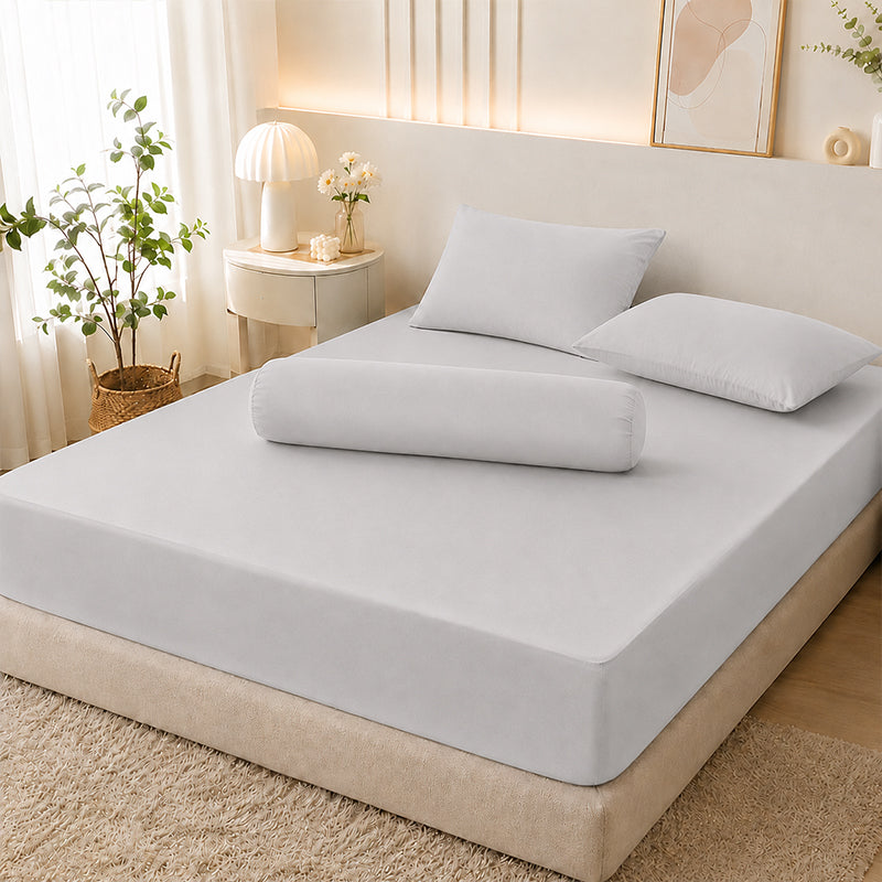 WEICH | 100% Waterproof | Bedsheet Mattress Protector &amp; Pillow Protector | Breathable Waterproof Mattress Cover | Grey