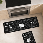 WEICH 2 in 1 Kitchen Floor Mat Water-Absorbent Non-Slip Mat Kitchen Mats Vintage Pattern Carpet | A2