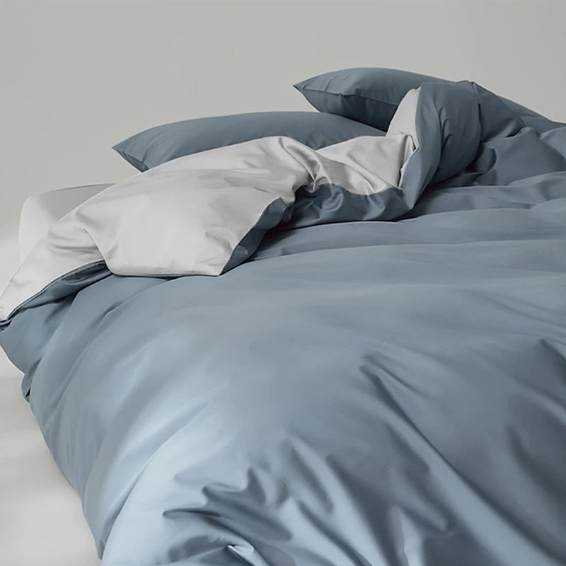 WEICH 980TC Bedding Set | Double-Sided | Quilt Cover | 100% Cotton | Misty Blue