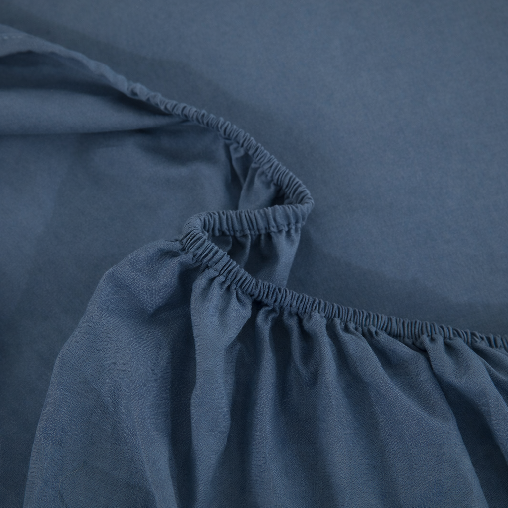 WEICH 890TC | Fitted Bedsheet Set | 100% Combed Cotton | Dark Blue