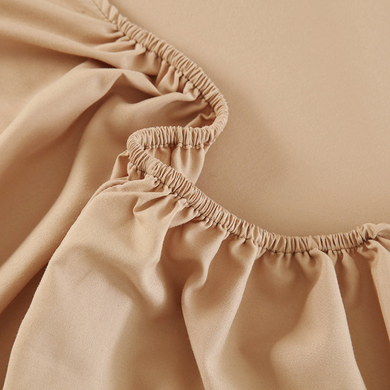 WEICH 890TC | Fitted Bedsheet Set | 100% Combed Cotton | Light Brown