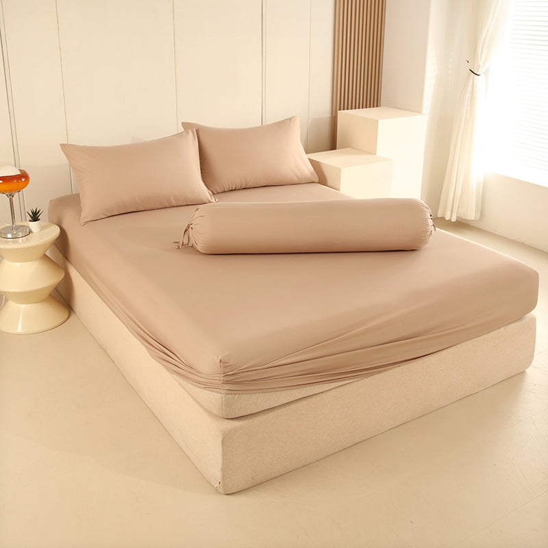 WEICH 890TC | Fitted Bedsheet Set | 100% Combed Cotton | Light Brown