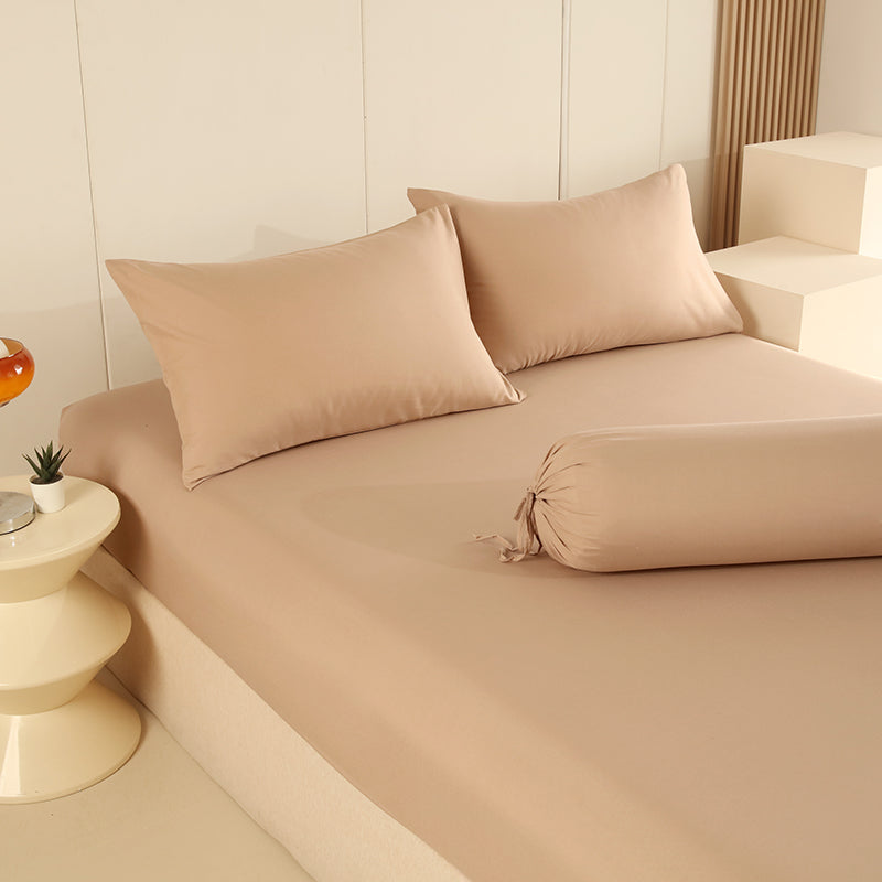 WEICH 890TC | Fitted Bedsheet Set | 100% Combed Cotton | Light Brown